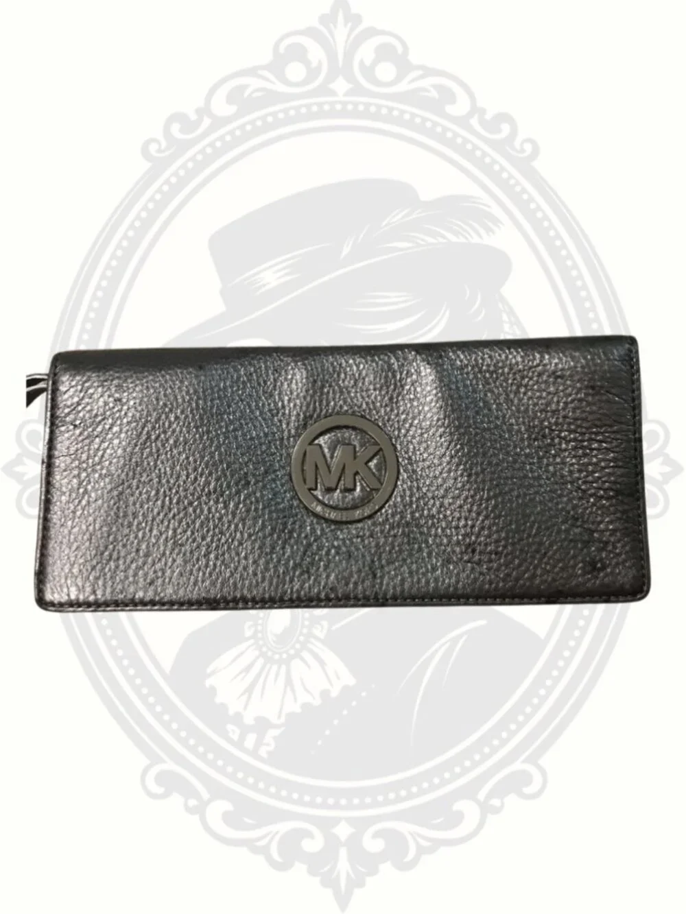 Authentic Michael Kors MK Pebbled Leather Continental Wristlet Wallet
